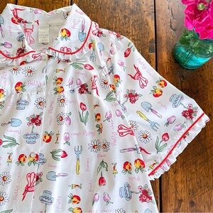 Vintage Classic Elements Garden Print Nightgown Housecoat